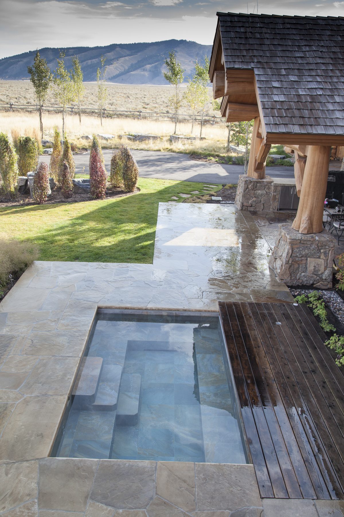 NESPA spa finished in natural stone